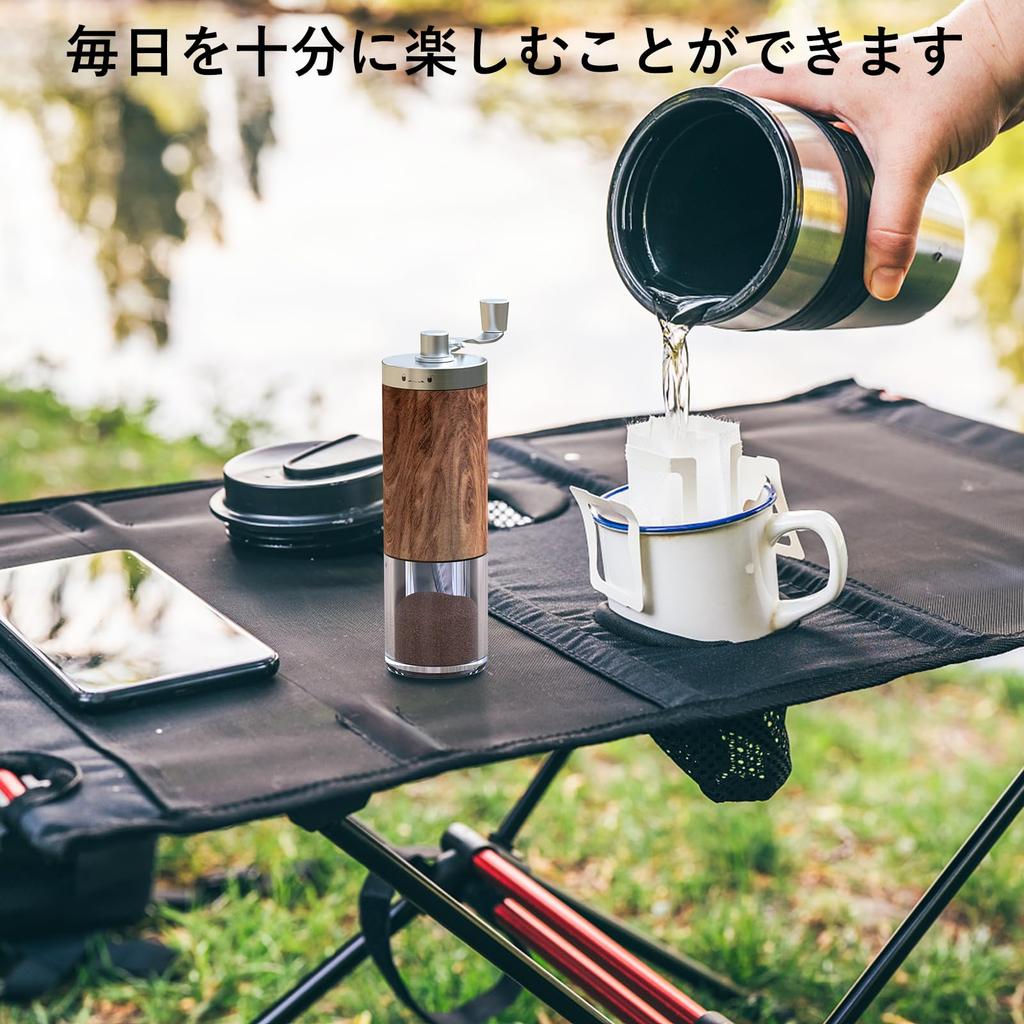 Parhatstor Coffee Grinder, Manual Grinding, Adjustable Fineness and Coarseness, Stainless Steel Mortar, Ceramic Grinding Core, Disassembles for Easy