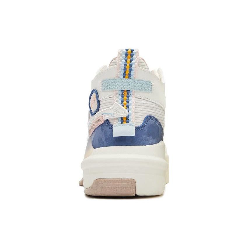 Hongxing Erke Danxia Trendy Fashion Mid-Top Sneakers Women Sneakers White Blue 52122301418-003