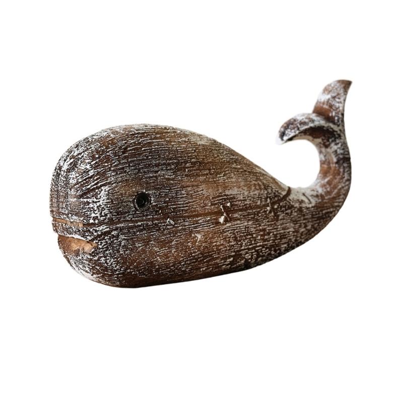 

Wooden Hand Carved Whale Statues Decorative Whale Figurines Sculpture Nauticals Ocean Beach Coastal Themed Home Decors L