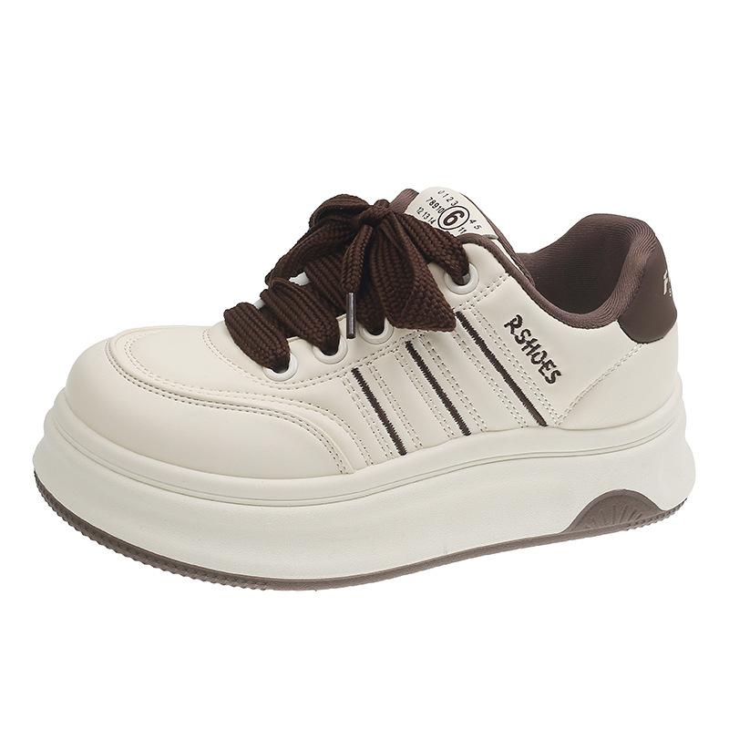 Fleece Little White Shoes Women's New Thick-soled Versatile Warm and Heightened Popular Sports and Leisure Board Shoes In Autumn and Winter 2025