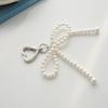 Bowknot Heart Pendant Keychain Beaded Phone Charm Detachable Bow Phone Lanyard Handmade Keyring Jewelry for Wallet Bags