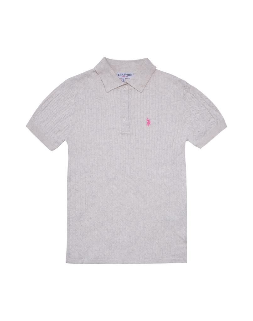 USPOLOASSN Short Sleeve Collared Knit_Oatmeal