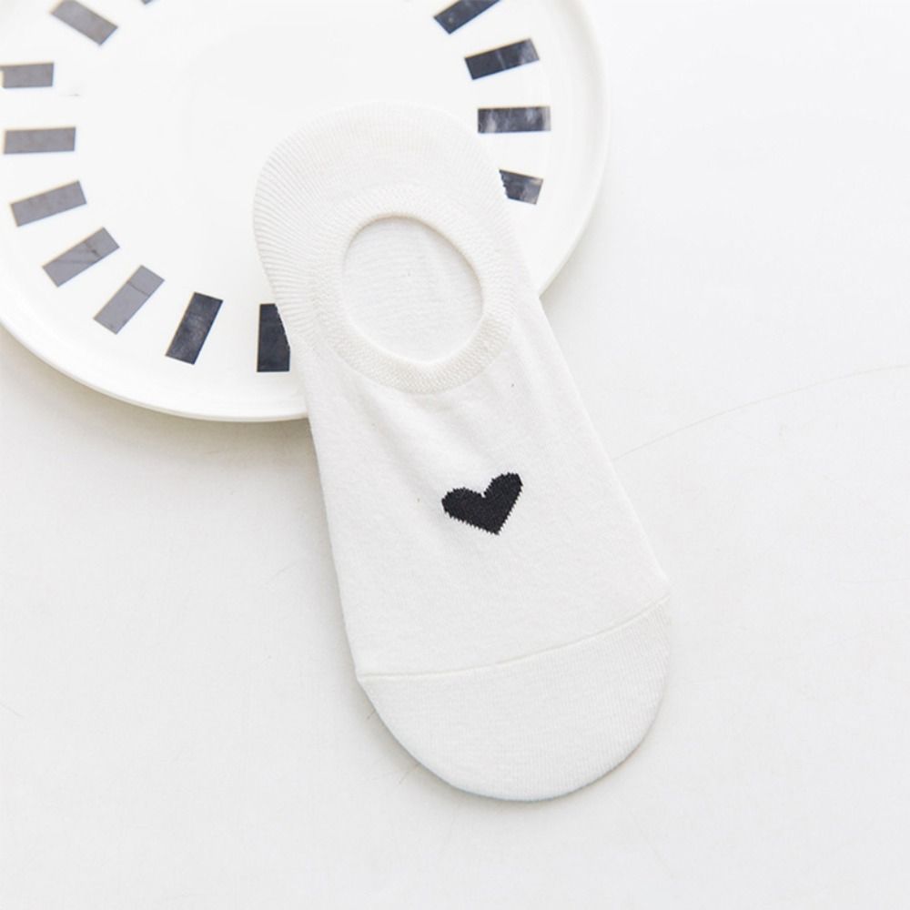 5Pairs Sweet Boat Socks Love Heart Invisible Socks Breathable Short Tube Socks  Daily