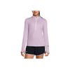 Under Armour Solid Color Casual 1/2 Zip Stand Collar Slim Fit Long Sleeve T-Shirt Women Tops Purple 1379349-543