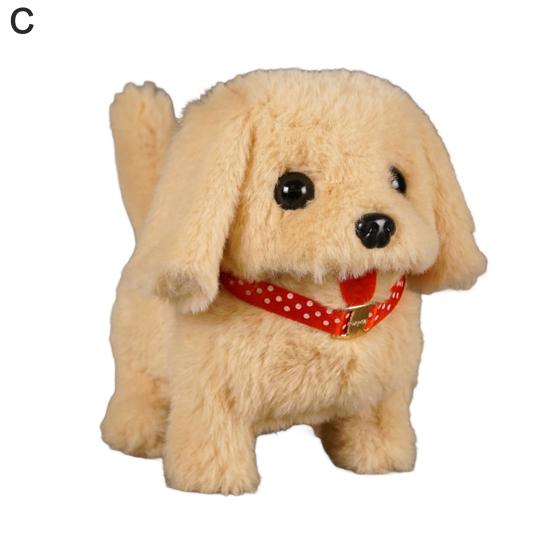 Kids Electric Plush Dog Toy Walking Barking Tail Wagging Interactive Puppy Plushie Toy Toddlers Boys Girls Educational Simulation Animal Toy