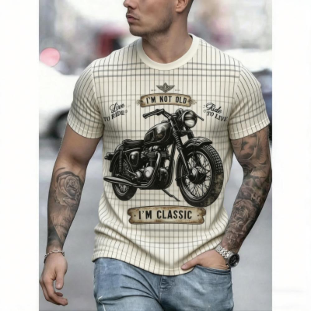 Summer Men's T-Shirt Motorcycle 3D Print Tees Top Street Casual Loose Outdoor Short Sleeve Plus Size Women T-shirt