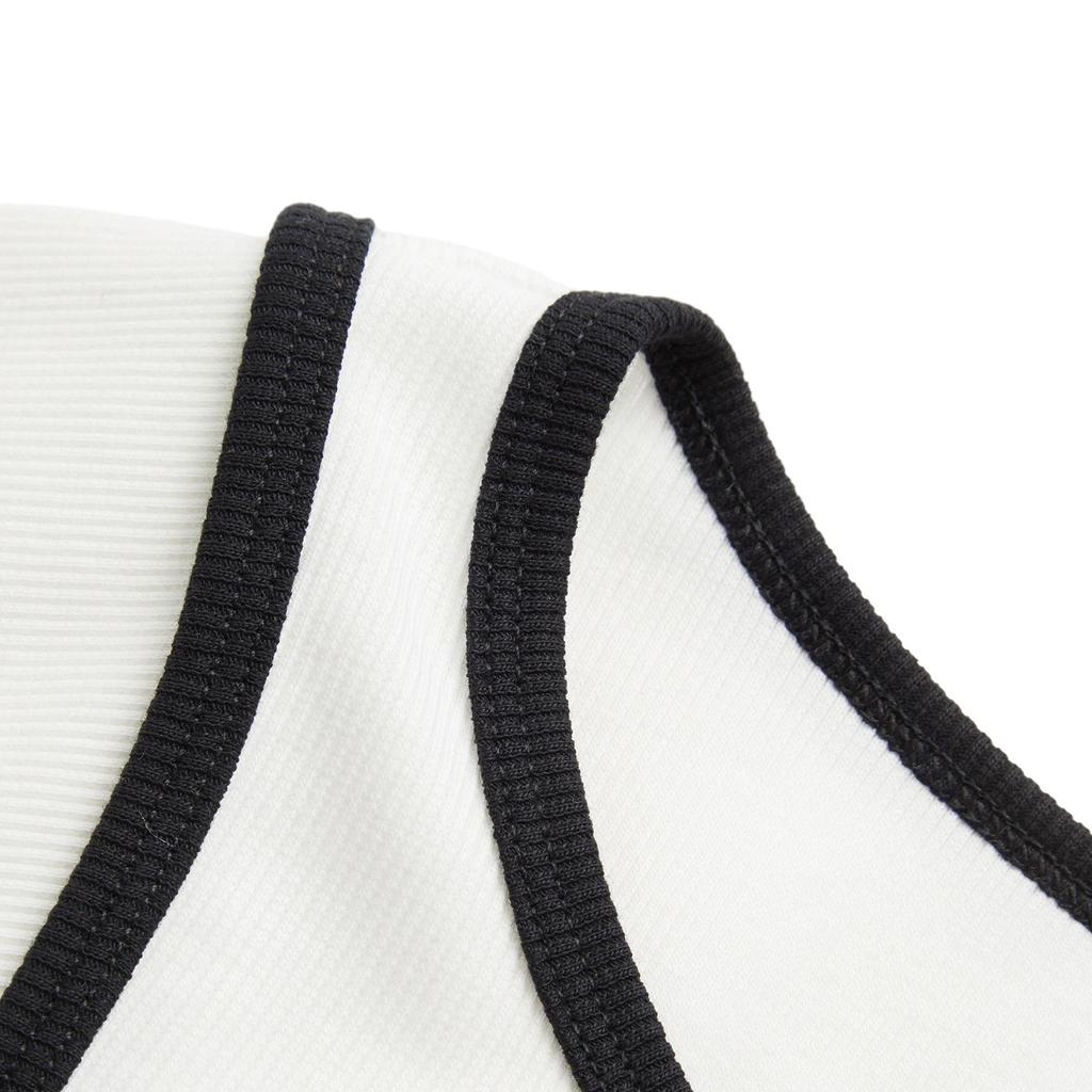 Li Ning Sports Trend Series Color Block Round Neck Comfortable Breathable Fitted Short Sleeve T-Shirt Women Tops Off-White AHSU756-1