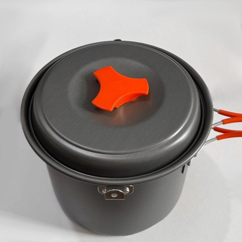 1.4L Aluminum Alloy Camping Pot with Heat Resistant Handle Cooking Pot Suitable for Outdoor Cooking Activity Use