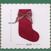 Decorative Big Bow Christmas Stocking Velvet Candy Bag Christmas Pendant Hanging Stocking Christmas Decoration
