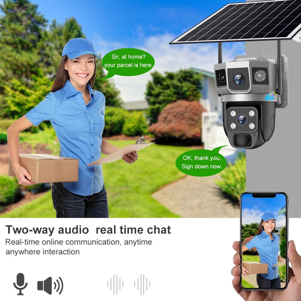 V380 Solar-Powered 4G Outdoor Camera with Dual-Light Night Vision and Low Power Consumption