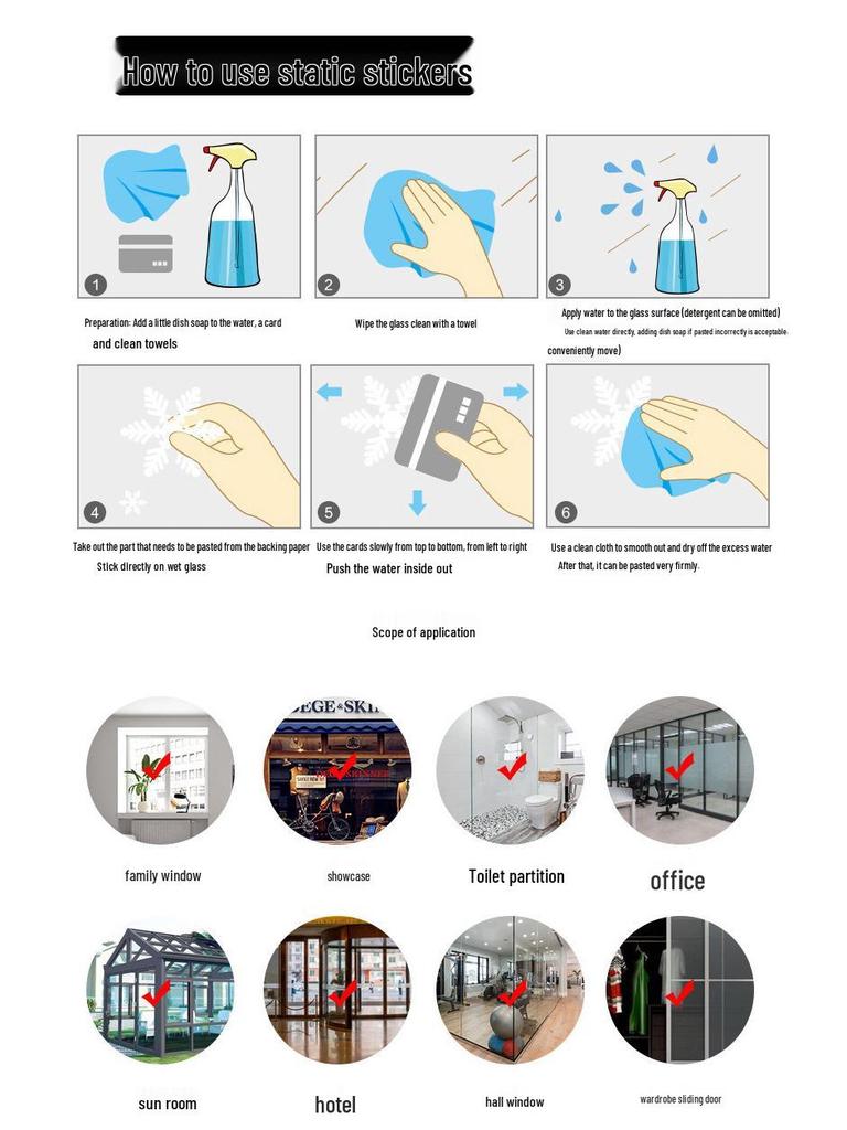 Luminous Snowflake Christmas Window Clings and Glass Stickers