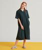 Metapeo Met Natural Collar Short Sleeve Long Dress Green