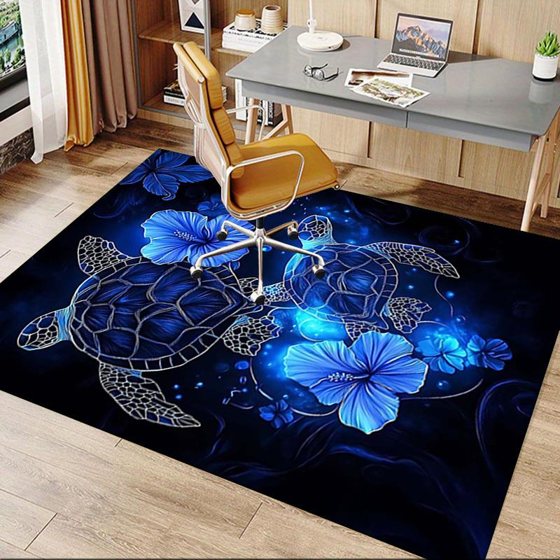 1 Stück Schildkröten Blumen Anti-Rutsch-Teppich, geeignet für Büro, Schlafzimmer und Spielzimmer. Kann auch als Sofafußstützenbezug verwendet werden-W84