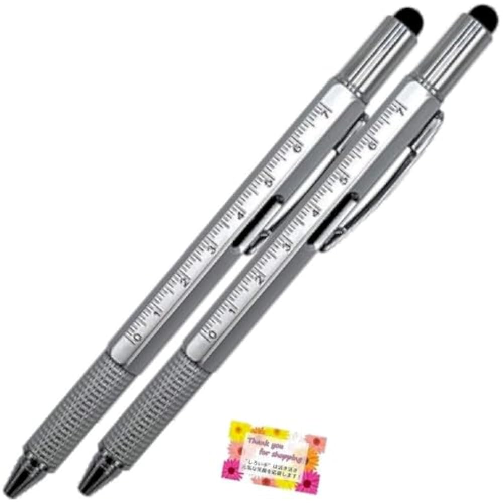 [5 functions in one!] Multi-function multi-pen touch pen screwdriver level scale ballpoint pen st...