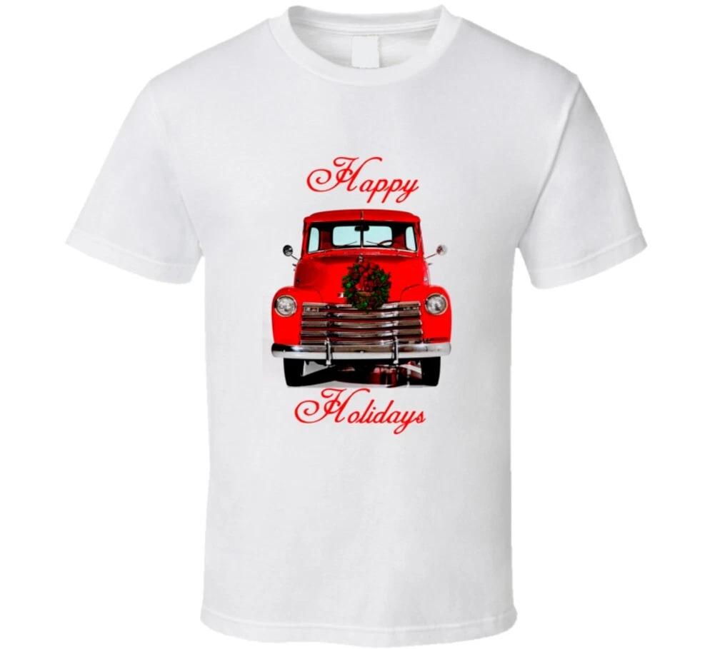 Happy Holidays Red Chevy Christmas Truck Gift T Shirt S