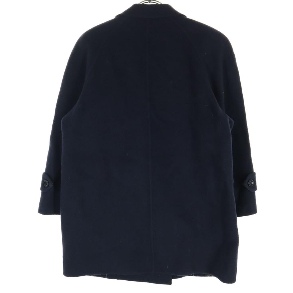 Burberrys Långärmad Dubbelknäppt Ulljacka 7AP Marinblå C-TK83 Dam Begagnad