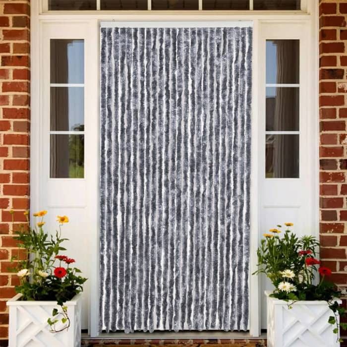VidaXL Rideau Anti-mouches, Store Anti-insectes avec Crochet, Rideau de Porte Longueur et Largeur Réglables, Argenté 100x230 377380