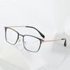 Retro Business Myopia Glasses with Anti-Blue Light, Black Gold Titanium Optical Frame
