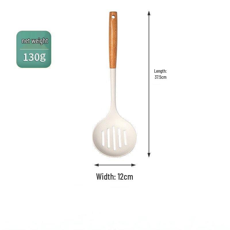 

ZISIZ Silicone & Beech Wood Kitchen Utensil Set
