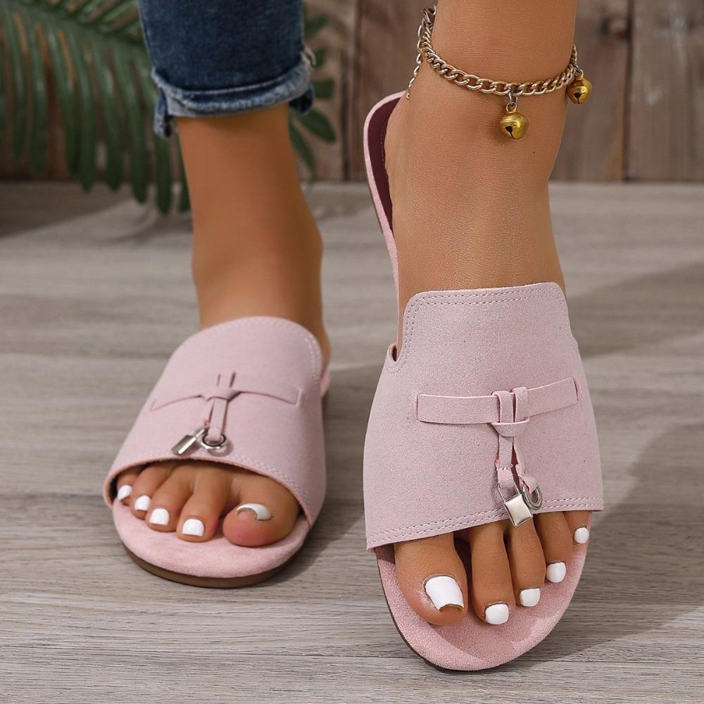 Summer New Candy Color Retro Flat Slippers Fashion Casual Plus Size Women's Beach Sandals