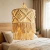Woven Texture Handmade Lamp Cover Tassel Detail Woven Tapestry Lampshade  Boho Decor