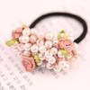 Mädchen Haarschmuck Rustikal Kleine Frische Blume Perlen Perle Stirnband Gummiband Tousheng Elastische Haarbänder