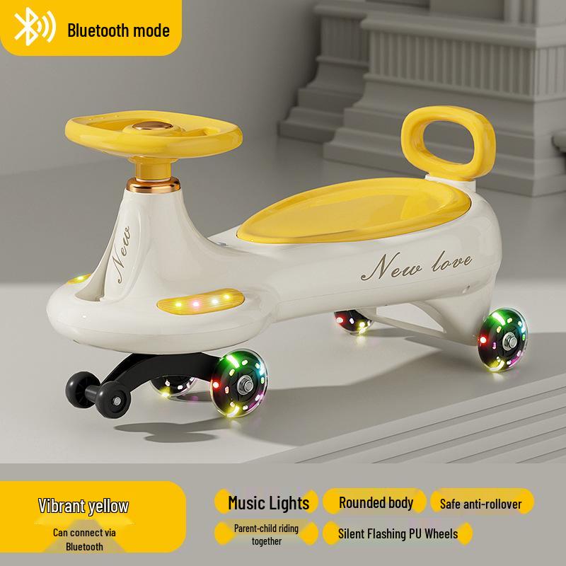 Children's Twist Car with Silent Wheels - Ages 1-8 & Adults, Anti-Rollover and Anti-Fall Scooter Toy