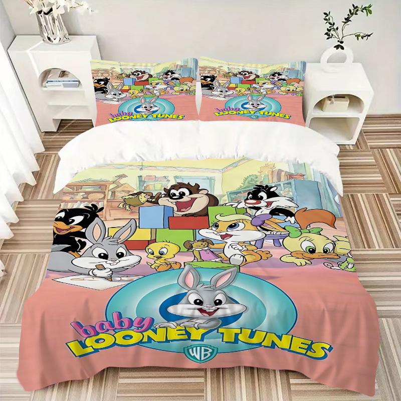 3pcs Looney Tunes Bedding Set. Soft and Comfortable with No Core Included (1x Duvet Cover + 2x Pillow Covers) yy251031099