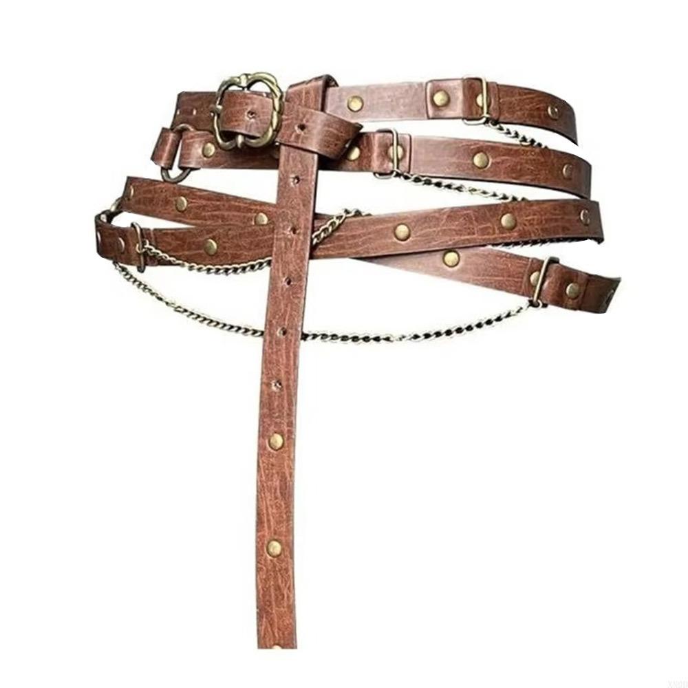 

Пояс из искусственной кожи с металлической пряжкой-штифтом, для платья, костюма, джинсов, тонкий ремень, винтажный ремень-цепочка коричневый