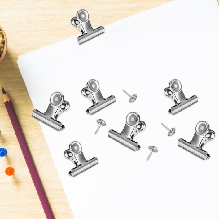 15Pcs Metal Paper Clamp Stainless Steel Clip Metal Hinge Clips for Picture Photo Food Bag Receipt Document Organization