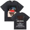Washed Rapper Chris Brown Breezy Bowl XX World Tour Tshirts Men Women Hip Hop Retro Tshirt Mens Fashion Trend Streetwear