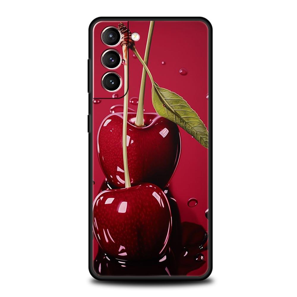 Cherries Cherry Fruit Phone Case For Samsung Galaxy S24 S23 S22 Ultra S20 S21 FE 5G S10 S9 Plus S10E S8 S7 Edge Silicone Cover