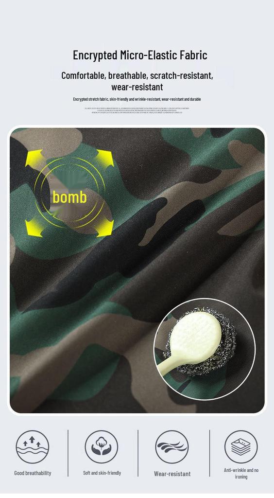 Unisex Camouflage Work Suit: Durable, Elastic, Breathable Tactical Clothing for Spring/Autumn.