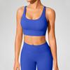 Cross-Back Shockproof Sports Bra: European-American Fitness Tank Top with Thin Straps for Yoga and Nude Comfort