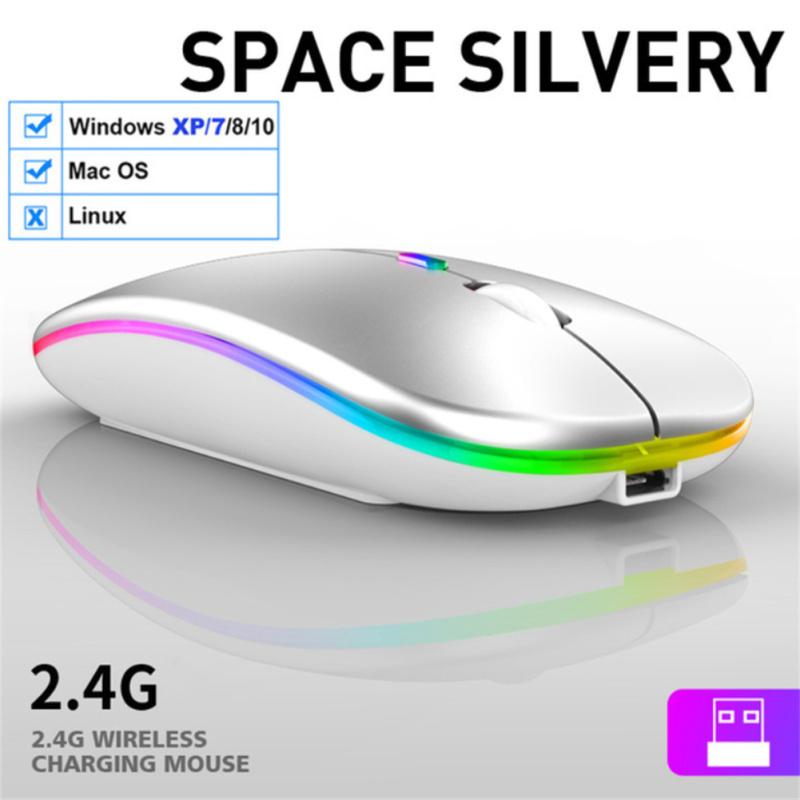 2,4g Drahtlose Maus USB Aufladbare Bluetooth-kompatibel Rgb Stille Ergonomische Maus Mit Hintergrundbeleuchtung