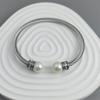 New Steel Wire Button Zircon Pearl Stainless Steel Gold-plated Bracelet 18K, High Quality Waterproof Couple Bracelet, Wife Gift