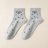 10 Pairs of Female Autumn and Winter Lovely Polka Dot Bow Lace Mid Tube Socks