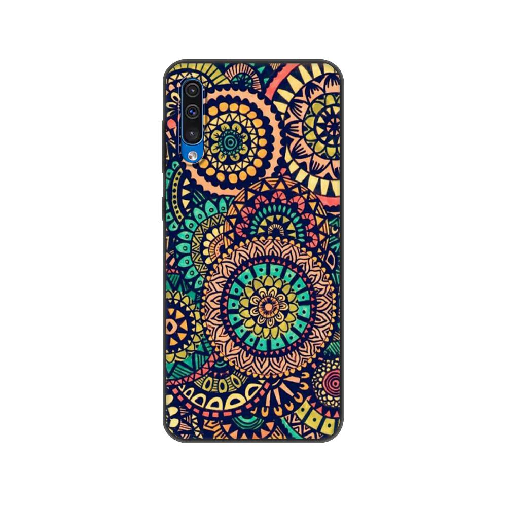 Black Tpu Case For Samsung Galaxy A50 50S A30S A10 A01 A11 A21S A31 A41 A51 A71 M21 M30S S10 LITE Mandala Chakra Insist Yoga