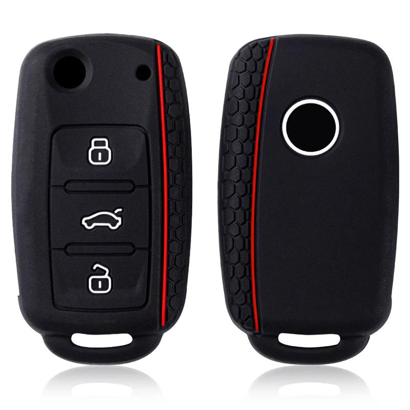 Protect Car Key Shell For Volkswagen Polo Passat B5 Golf 4 5 6 MK5 MK6 Eos Bora Beetle TSI New Silicone Cover Case