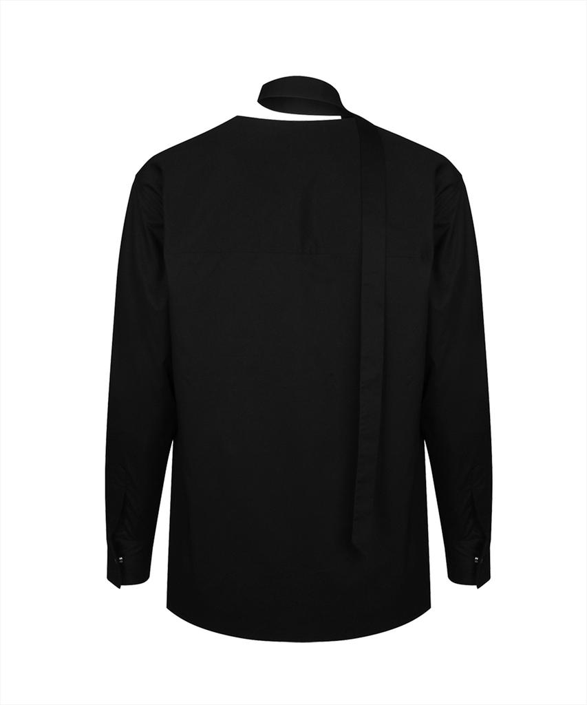 MORE THAN BLACK Logo Cardigan Shirt