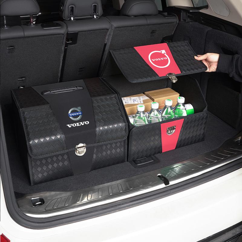 Car Emblem Organizer Box Auto Trunk Storage Bag Accessories For Volvo ES90 EC40 EX40 EM90 XC90 V90 V60 XC60 V40 S80 S60 S90 C40 aln123