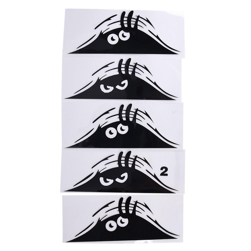 For JDM Car Bumper Window Vinyl Decal Black Sticker Funny Peeking 3D Big Eyes - Foto miniatura 10