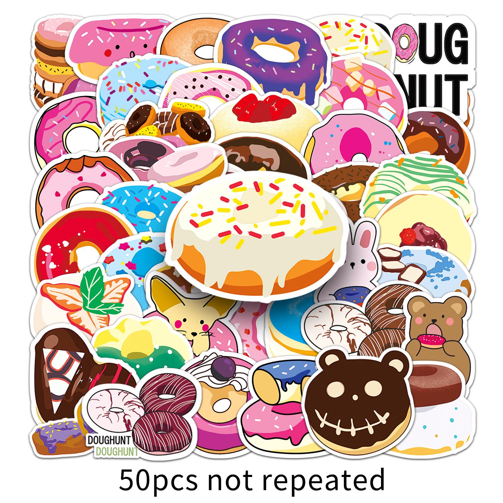 50 Sweet Donut Stickers: Hand-Drawn, Non-Infringing Dessert Designs for Decorating Journals & Notebooks