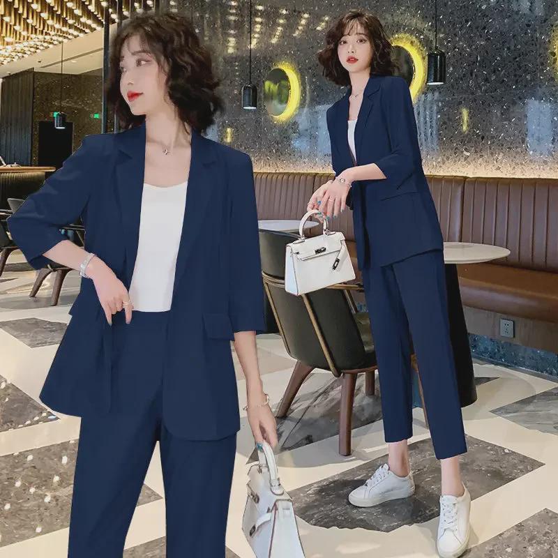 Women's Spring/Summer 2024 Suit Set: Elegant & Professional Thin Blazer for a Casual Yet Formal Look