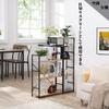Slim, Open Shelving Unit with Steel Shelves, 58.6cm Wide X 23.5cm Deep X 80cm High, 3 Shelves, Assembly Required, Oak and Black Finish
