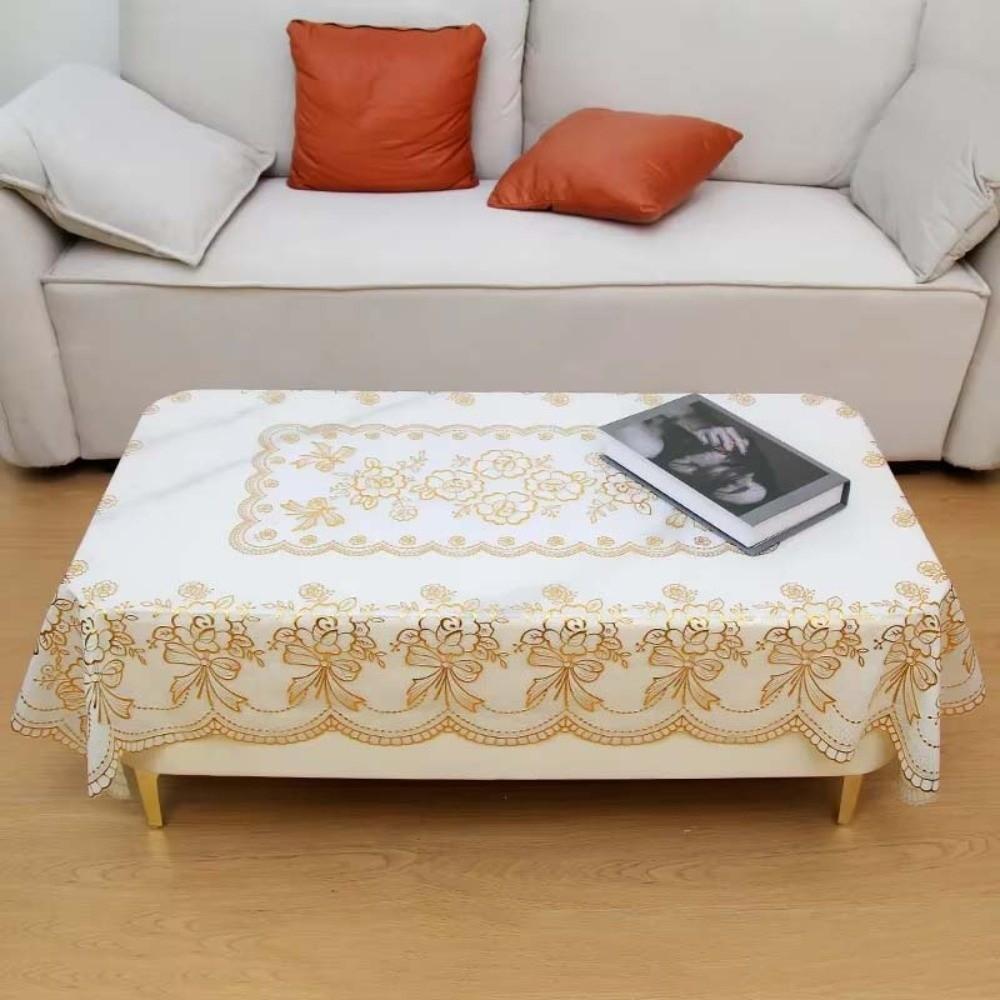 Rectangular Table Cover Cloth Smooth Desk Protection Cover Modern Gold-embossed Tablecloth  Gifts