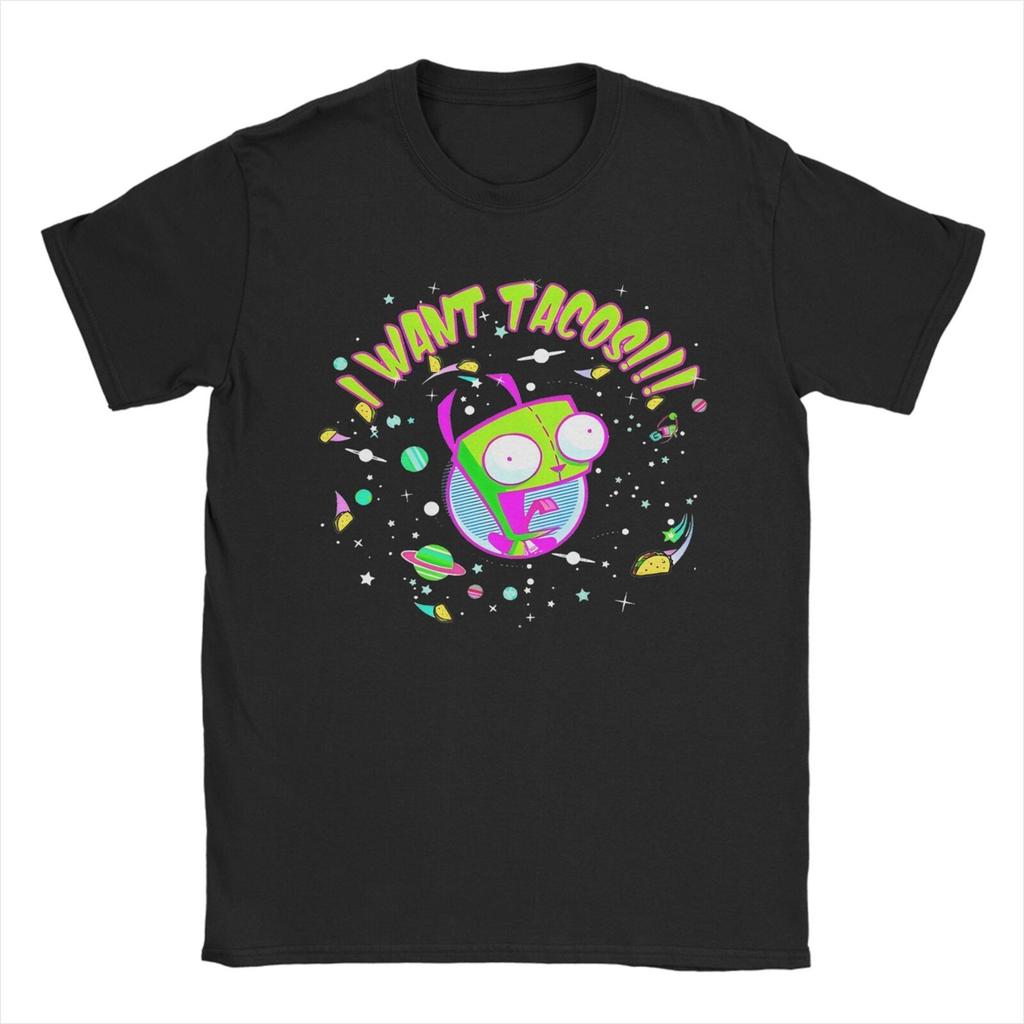 Invader Zim Valentinstag Ich Liebe Gir Herren T-Shirt Humorvolles T-Shirt Kurzarm Rundhals T-Shirt Reine Baumwolle Kleidung