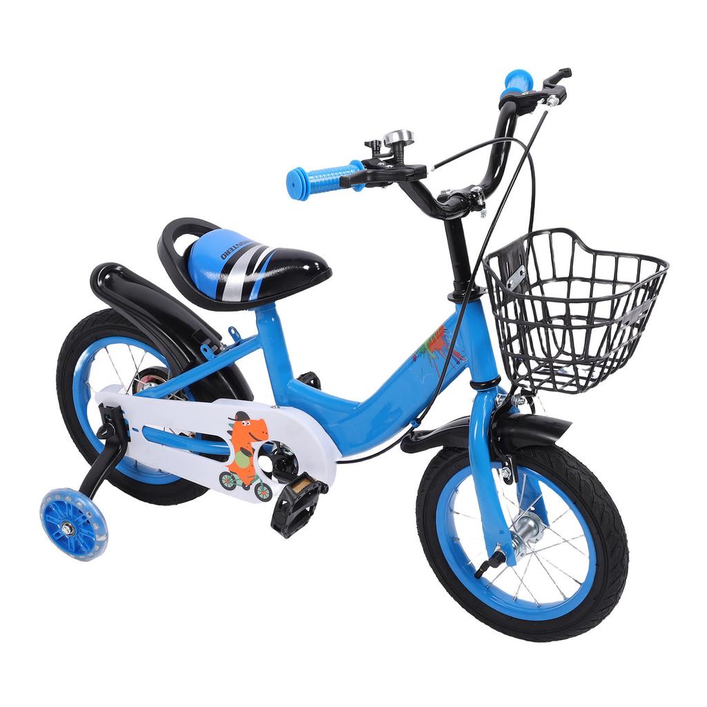 Kids Bike for Boys Girls Ages 3 10 Years Old Iron with Training Wheels Basket Adjustable Seat for Outdoor Riding Cycling