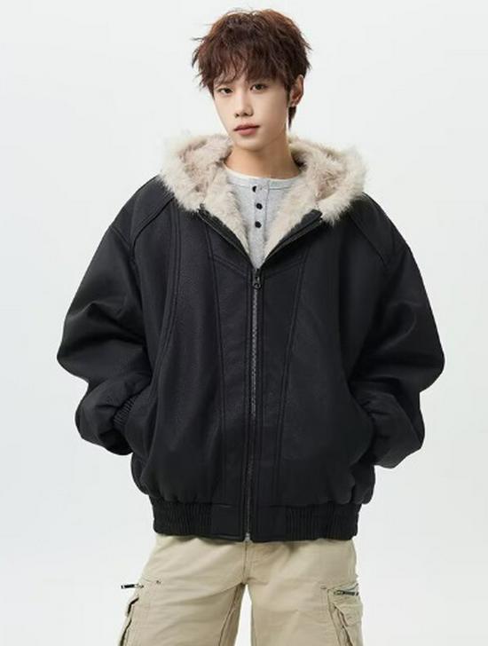 Высококачественная американская ретро зимняя куртка с капюшоном и меховым воротником M