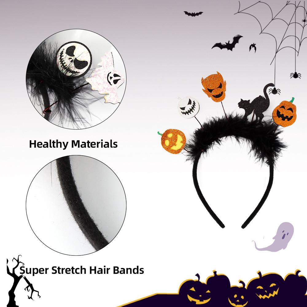 Festive Halloween Headband Accessories Featuring Adorable Bat Pumpkin And Cat Designs